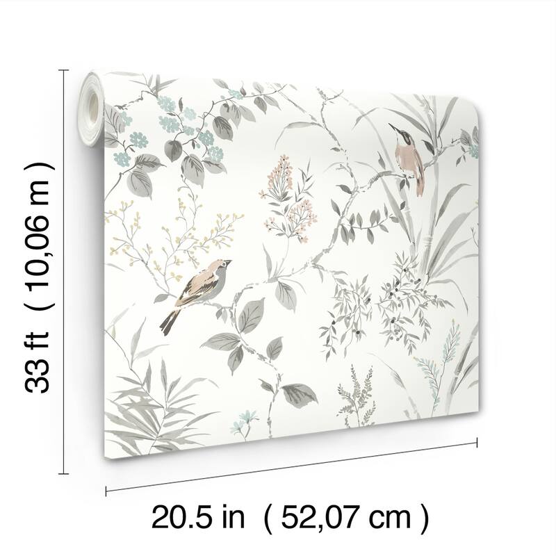 Chesapeake Imperial Garden Neutral Botanical Wallpaper