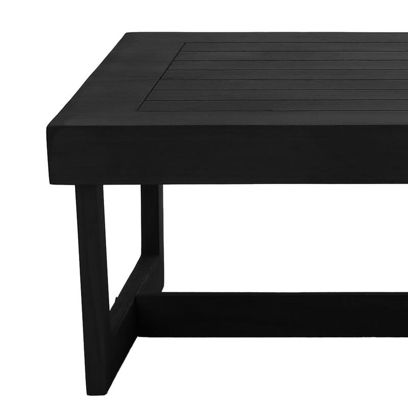 3 Seat Wood 64" W Cushioned Outdoor Patio Sofa with Coffee Table