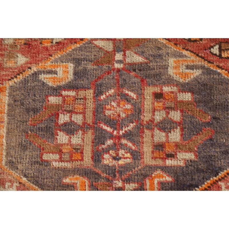 Vegetable Dye Hamedan Persian Antique Runner Rug Handmade Wool Carpet - 3'5"x 10'11"
