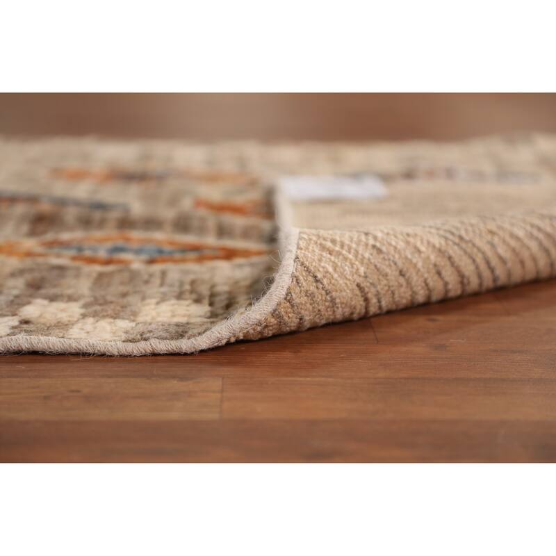 Geometric / Tribal Moroccan Oriental Runner Rug Handmade Wool Carpet - 3'8" x 15'4"