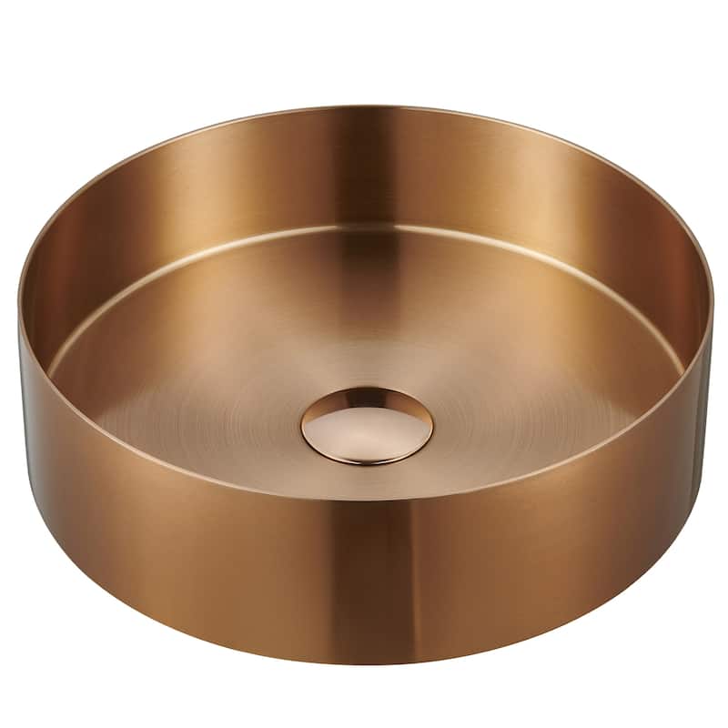 Karran USA CCV200 Cinox 14-1/4" Circular Stainless Steel Vessel - Brushed Copper