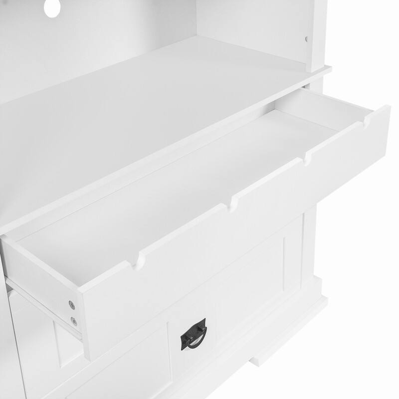 Freestanding 78.3" Kitchen Pantry with Hutch, Large Kitchen Pantry Storage with Drawers,Door Shelf and Adjustable Shelves