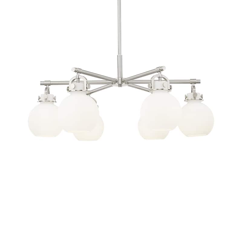 Innovations Lighting 410-6CR-16-26 Newton Sphere Chandelier Newton - Satin Nickel / White