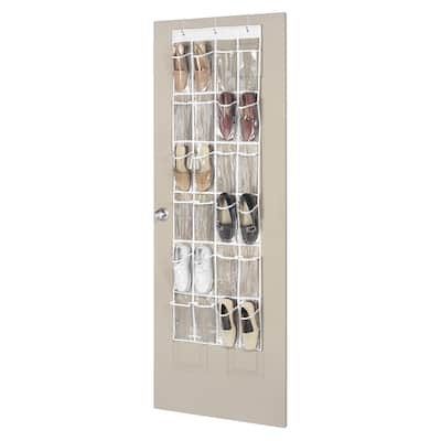 Whitmor 24-Pocket Over-the-Door Shoe Organizer - Clear