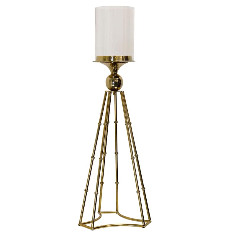 StyleCraft Gilded Spire Candle Holder - Gold - 11.5"W x 10"D x 32.5"H