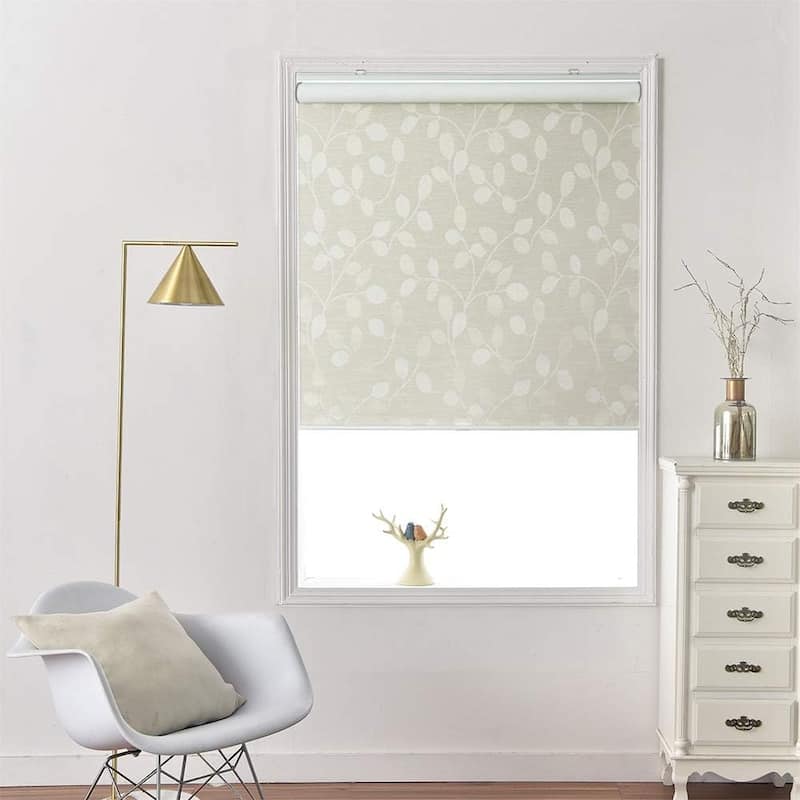 Fresh start Polyester Roller shade,Blinds for Indoor Windows, 100% Blackout Window Blinds for Home - 34x72" - Beige