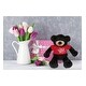 preview thumbnail 5 of 4, DolliBu I LOVE YOU Super Soft Long Leg Black Bear with Red Shirt - 10.5 inches