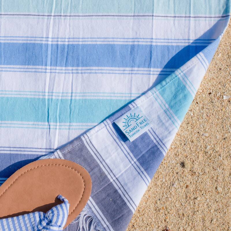 SandFree Cotton Oversized Turkish Beach Towel with Tassels - 35x75