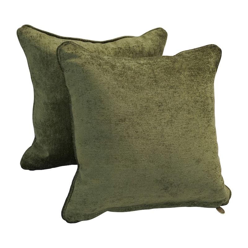 18-inch Corded Patterned Jacquard Chenille Square Throw Pillows (Set of 2)