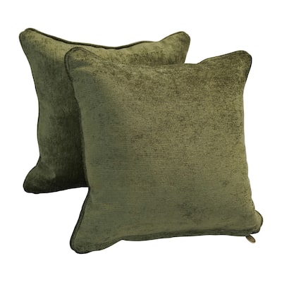 18-inch Corded Patterned Jacquard Chenille Square Throw Pillows (Set of 2)