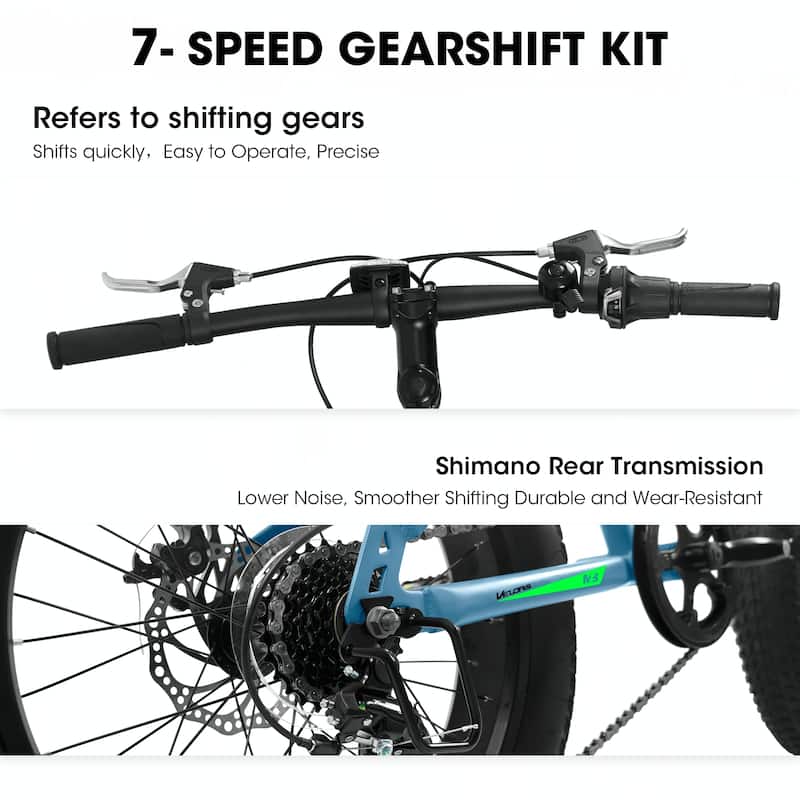 20 Inch Fat Tire Bike Adult 7 Speed Mountain Bike