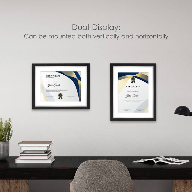 Melannco MDF Document Frame, 15X12 Inch, Black