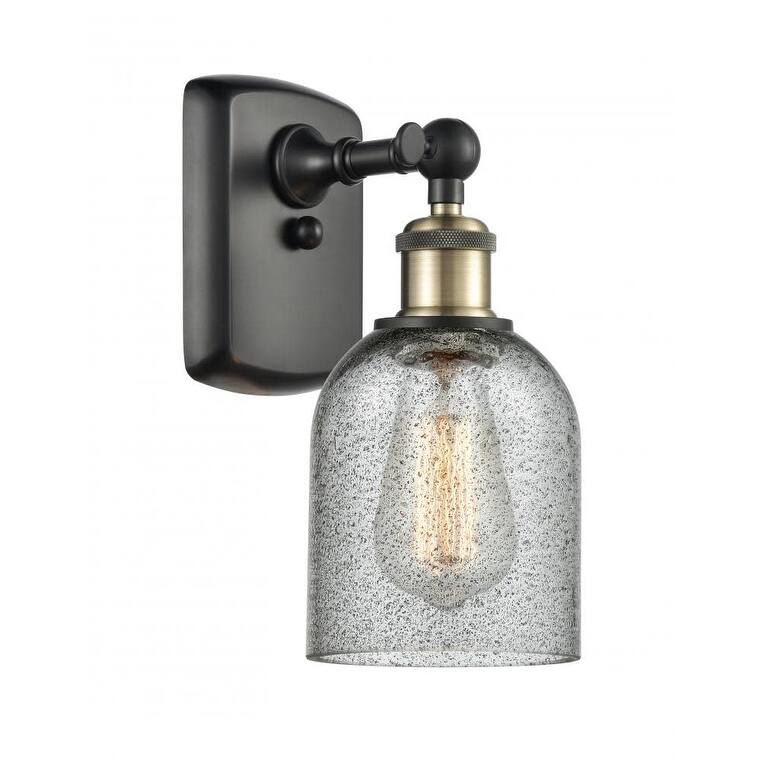 Innovations Lighting Caledonia 12" Tall Bathroom Sconce - Black Antique Brass / Charcoal