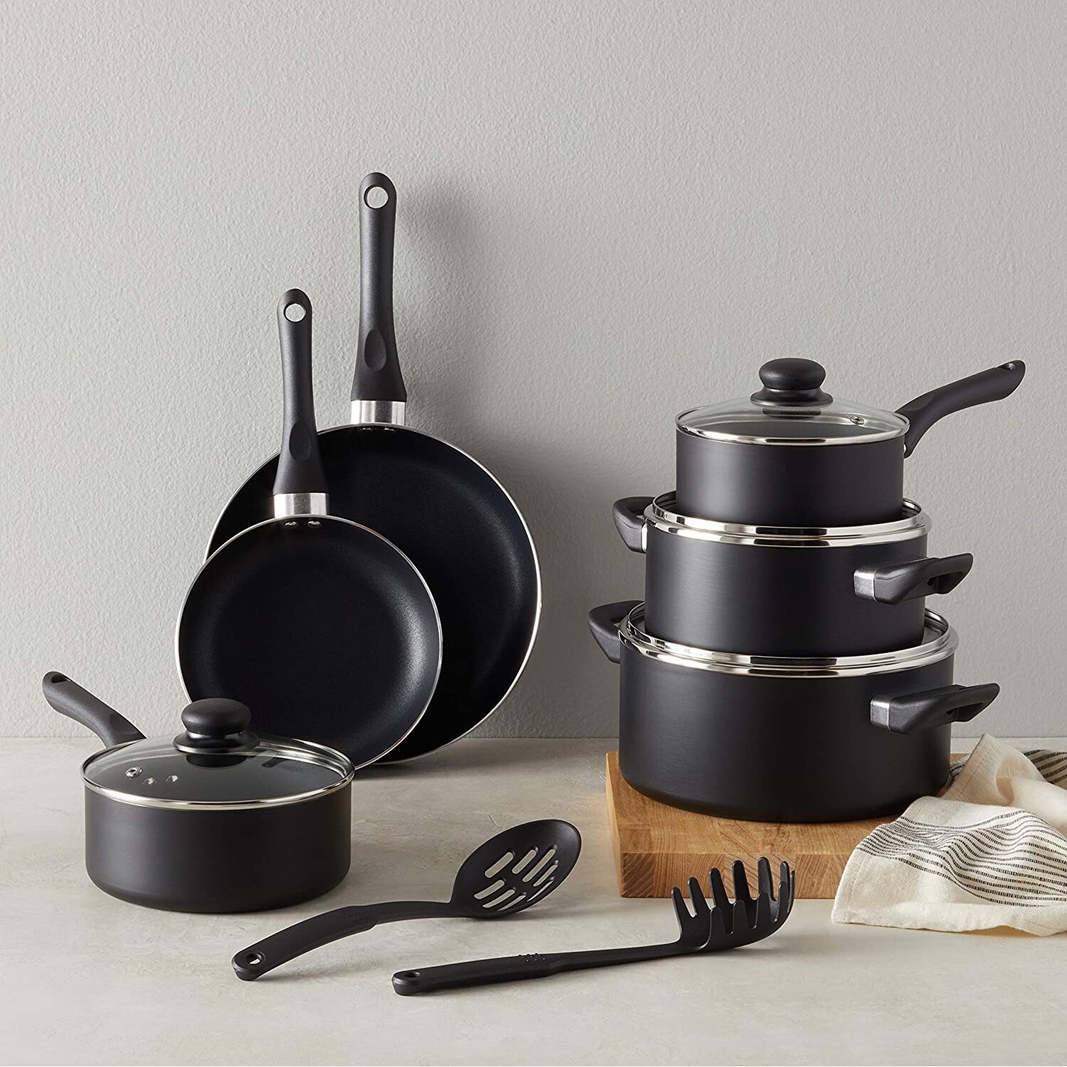 $30.78:  Basics Non-Stick Cookware 8-Piece Set, Pots and