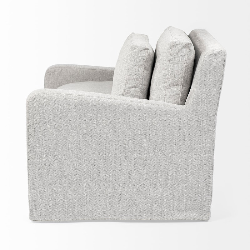 Denly III Beige Slipcover Upholstered Arm Chair