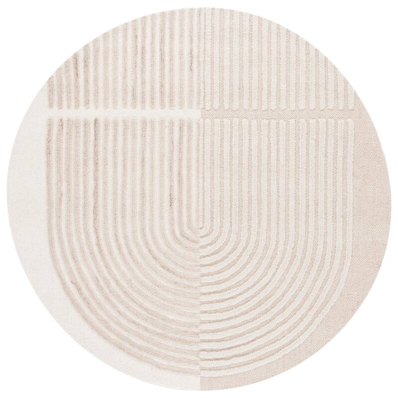 SAFAVIEH Handmade Southampton Britny Casual Rug - 6' Round - Ivory/Beige