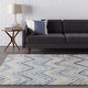 preview thumbnail 1 of 3, Aiden Blue & Grey Casual Chevron Area Rug - 5'3" x 7'3" 5'3" x 7'3" - Yellow/Blue