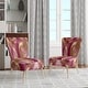 preview thumbnail 26 of 101, Designart "Mettalic Indigo And Gold II" Upholstered Abstract Accent Chair - Glam Arm Chair For Living Room Side Chair - Gold & Pink