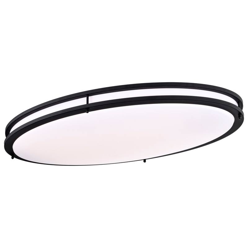 Glamour LED 32 inch Flush Mount Fixture Oval Shape Black Finish CCT Selectable 3K/4K/5K - Matte Black