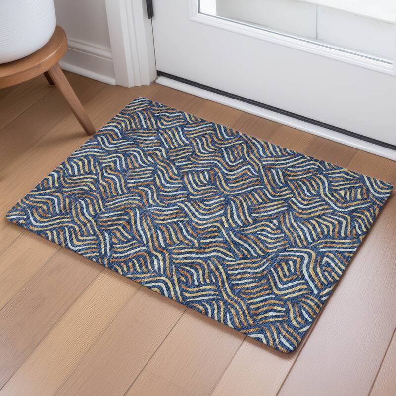 Machine Washable Indoor/ Outdoor Modern Jamie Chantille Rug