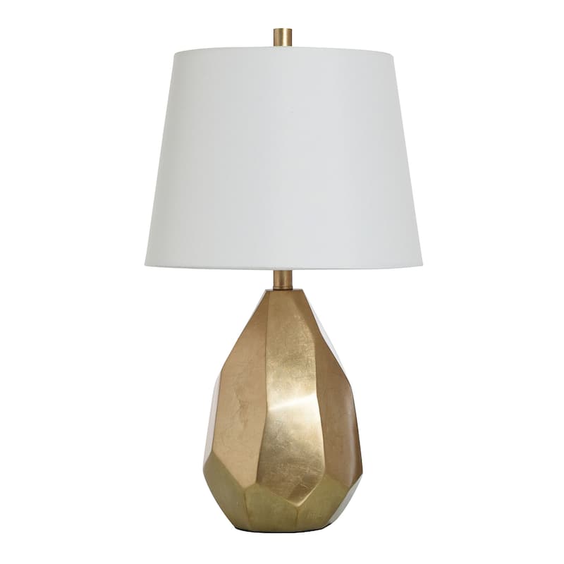 StyleCraft Declan Gold Table Lamp - Brussels Off White Shade - Gold