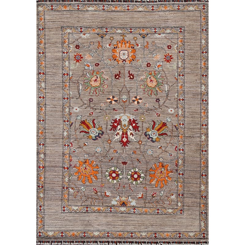 Vegetable Dye Oriental Ziegler Area Rug Wool Hand-knotted Foyer Carpet - 5'0" x 6'8"