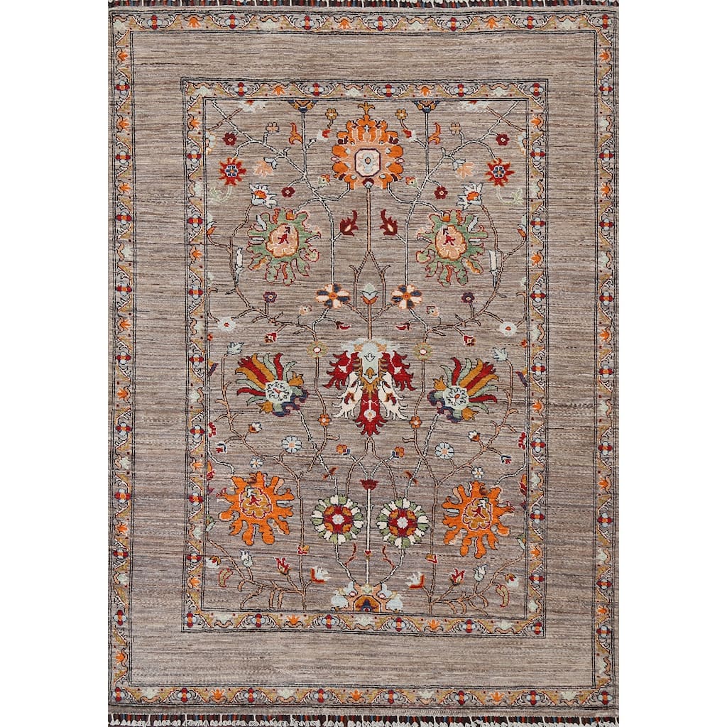 Vegetable Dye Oriental Ziegler Area Rug Wool Hand-knotted Foyer Carpet - 5'0" x 6'8"