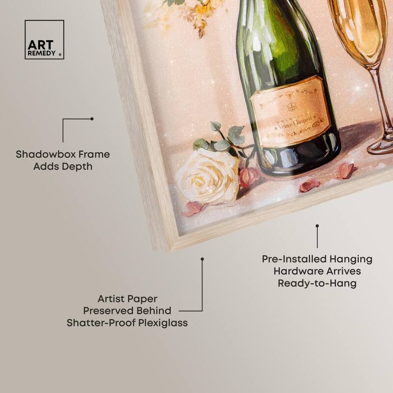 Blooming Champagne Vase Shadowbox by Art Remedy