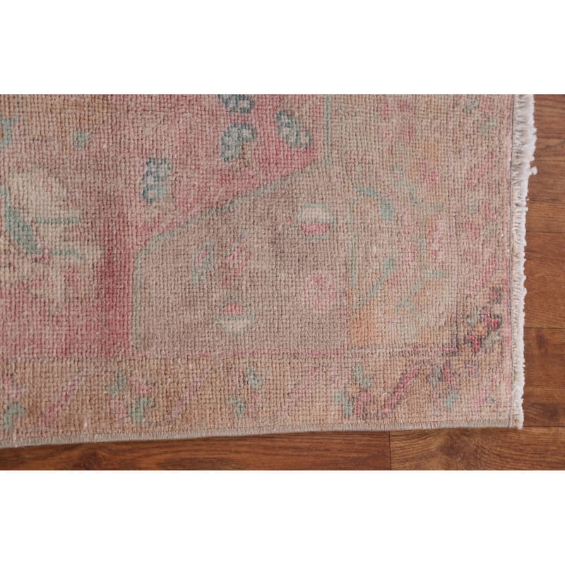 Antique Look Vegetable Dye Oushak Turkish Wool Rug Hand-knotted Carpet - 1'8" x 3'4"