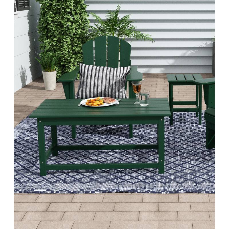 POLYTRENDS Laguna 36-inch Poly Eco-Friendly All Weather Coffee Table - Dark Green