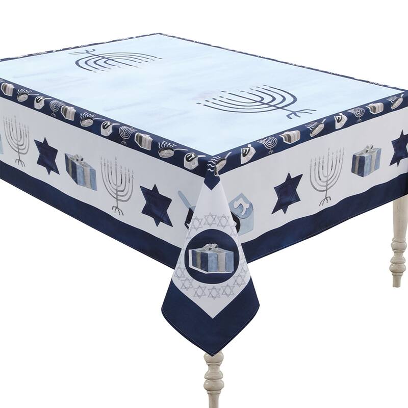 Happy Hanukkah Tablecloth 70 x 144 - 70X144