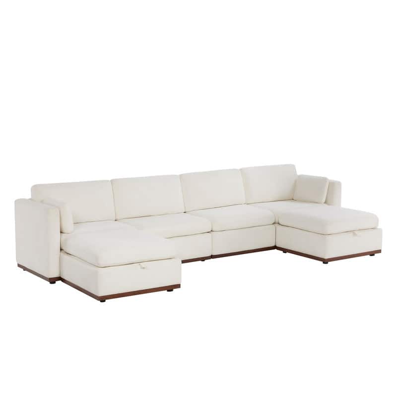 Donna Oversized Modular Sectional Fabric Sofa with Upgraded Wood Base