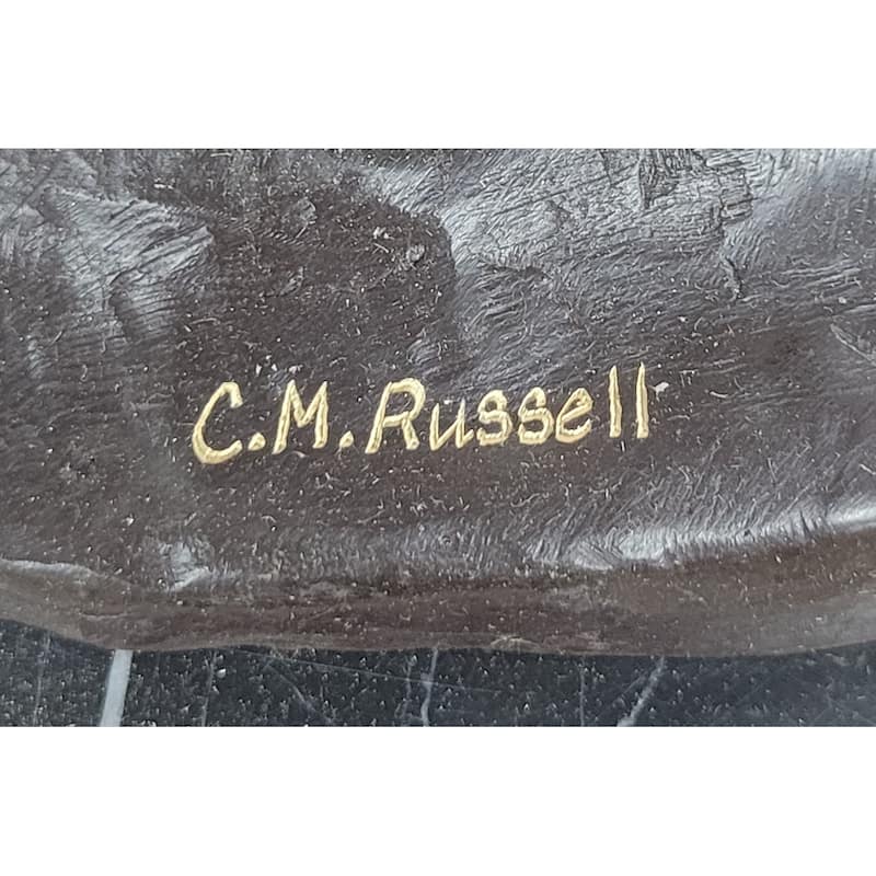 Hand Made Geronimo With Rifle By C.M Russell Bronze Sculpture Figurine