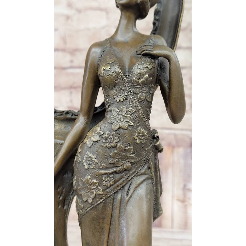Signed Original Milo 1940 Woman Real Bronze Picture Frame Sculpture