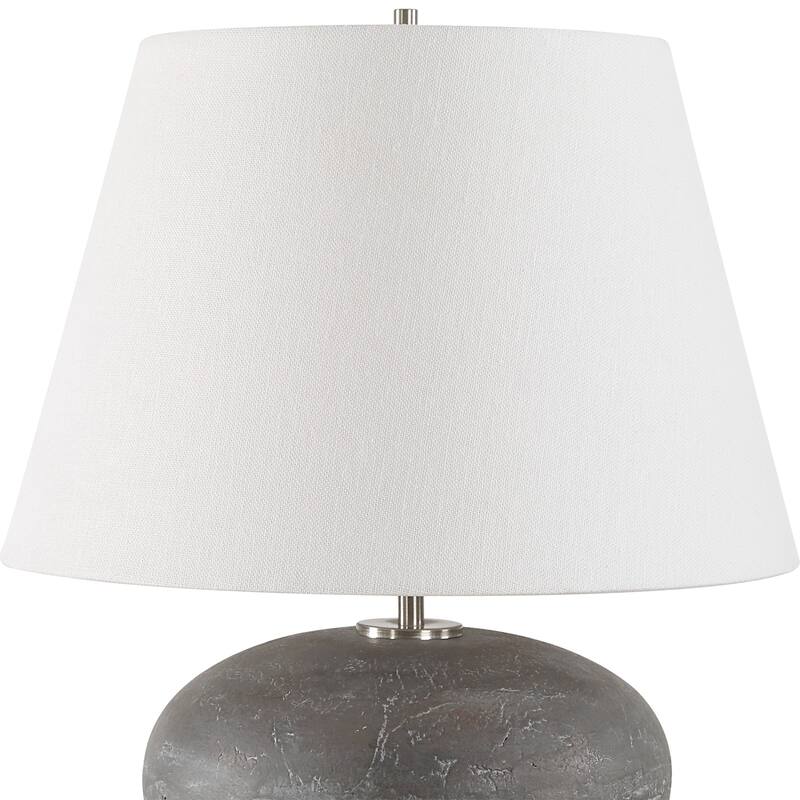 Stone Table Lamp with Tapered Shade - 18.75" - Black