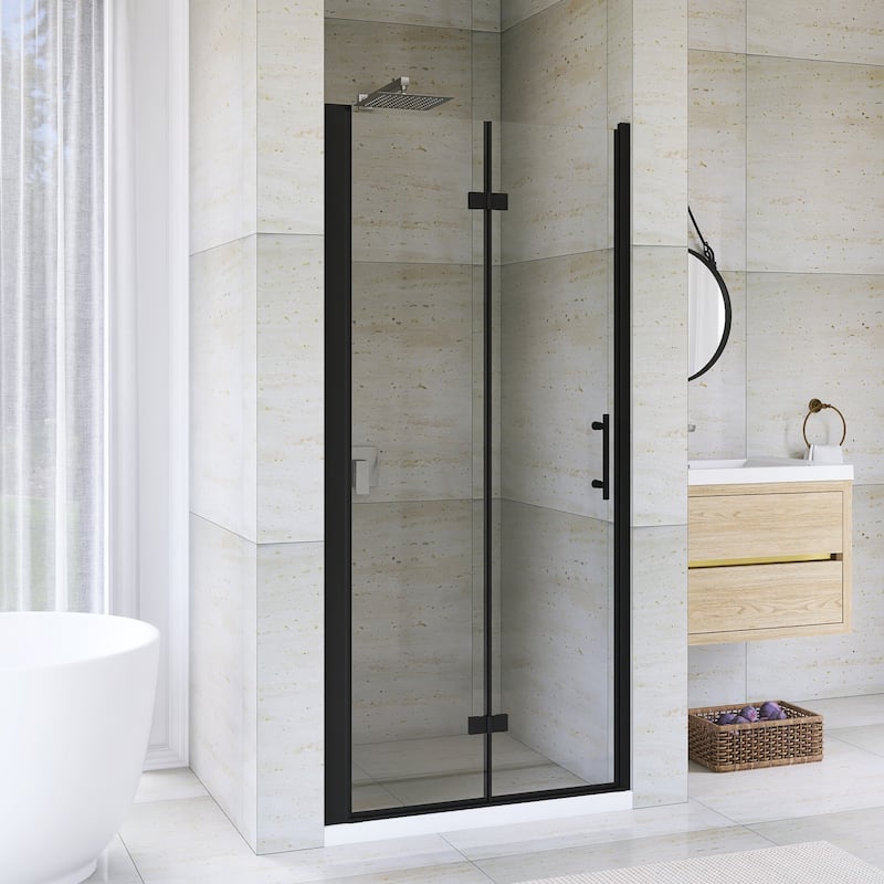 Bifold Framed Shower Door in Matte Black Finish