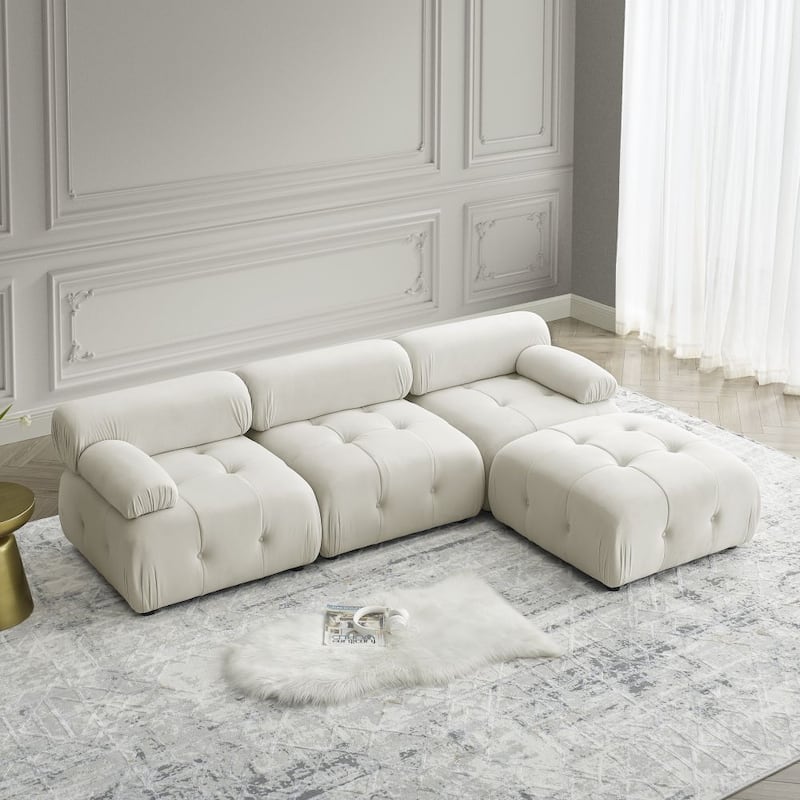 Abrihome Modular Sectional Sofa with Reversible Ottoman