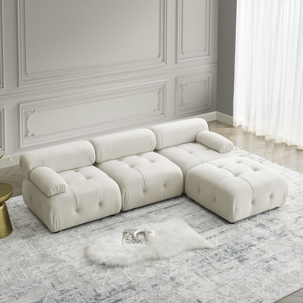 Abrihome Modular Sectional Sofa with Reversible Ottoman
