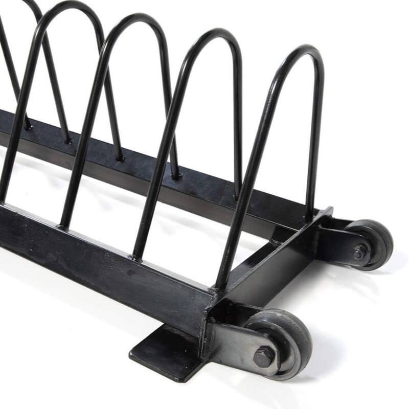 Power Systems Horizontal Plate Rack with Handle & Wheels, 10 Bumper Slots, Portable Weight Rack - Medium
