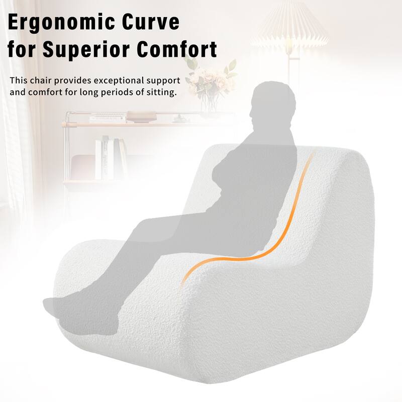 Elegant Accent Chair with Ottoman,Stylish Curved Design and Minimalist Lines for Ultimate Comfort, High-Resilience Foam