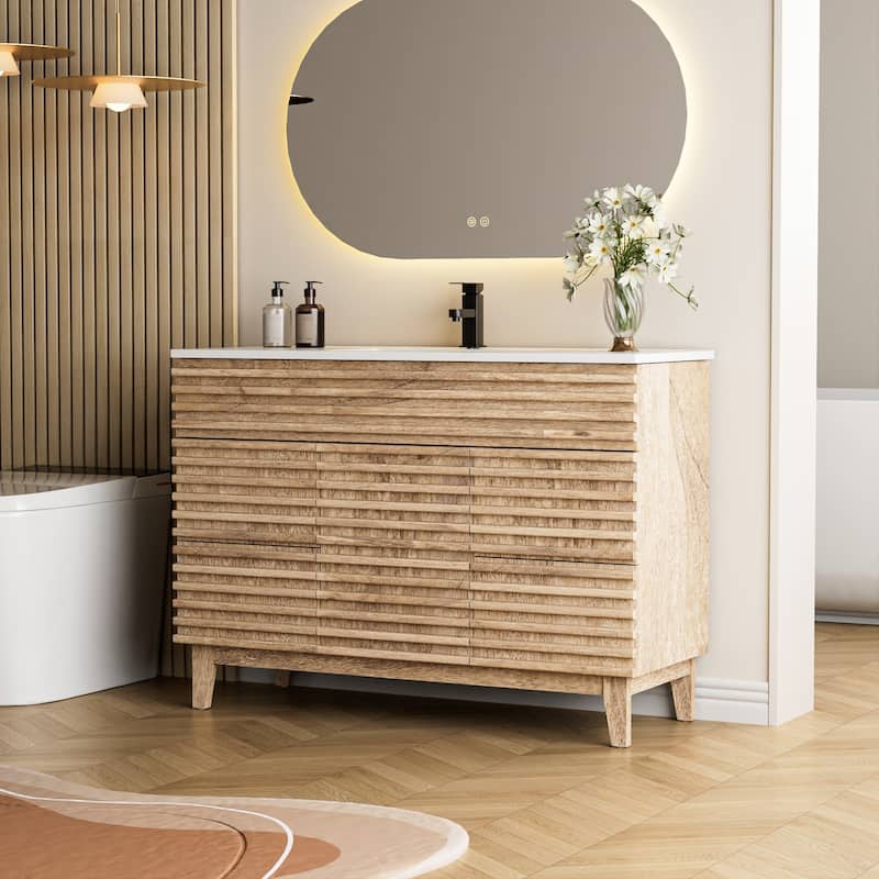 Bathroom Vanity Set W/Drop in Sink Faucet Cabinet Combo