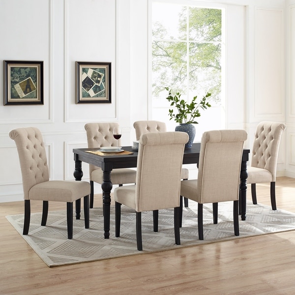 Leviton Wood Dark Wash Turned-Leg 7 piece Dining Set. Opens flyout.