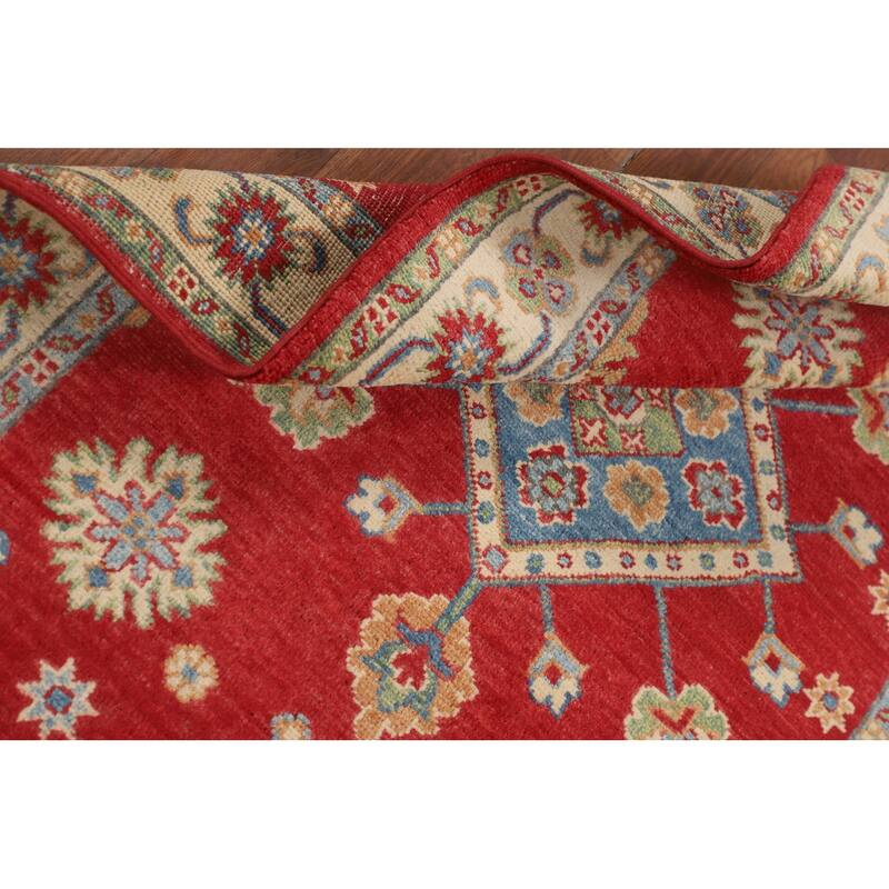 Traditional Red Kazak Accent Rug Handmade Wool Carpet - 3'2" x 4'11"