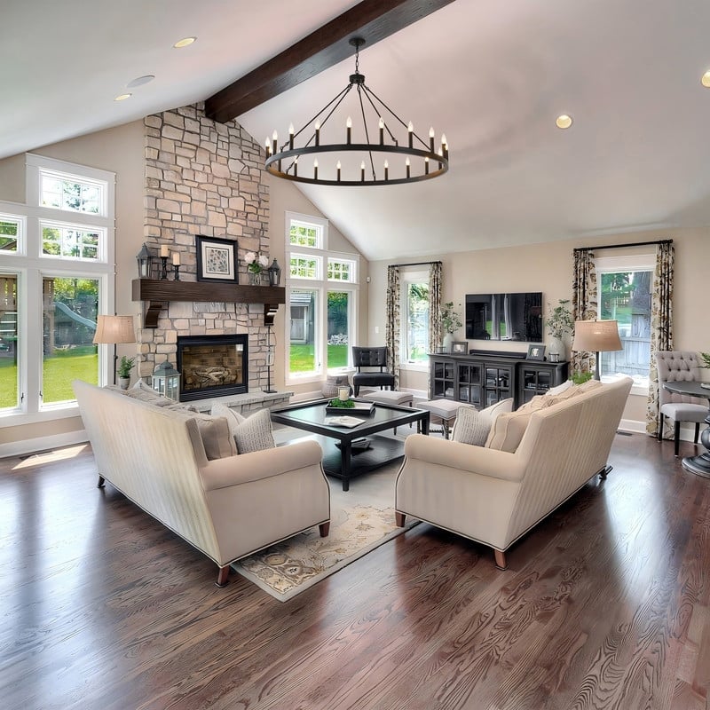 53" Large Wagon Wheel Chandelier Black Farmhouse Pendant Light Fixtures