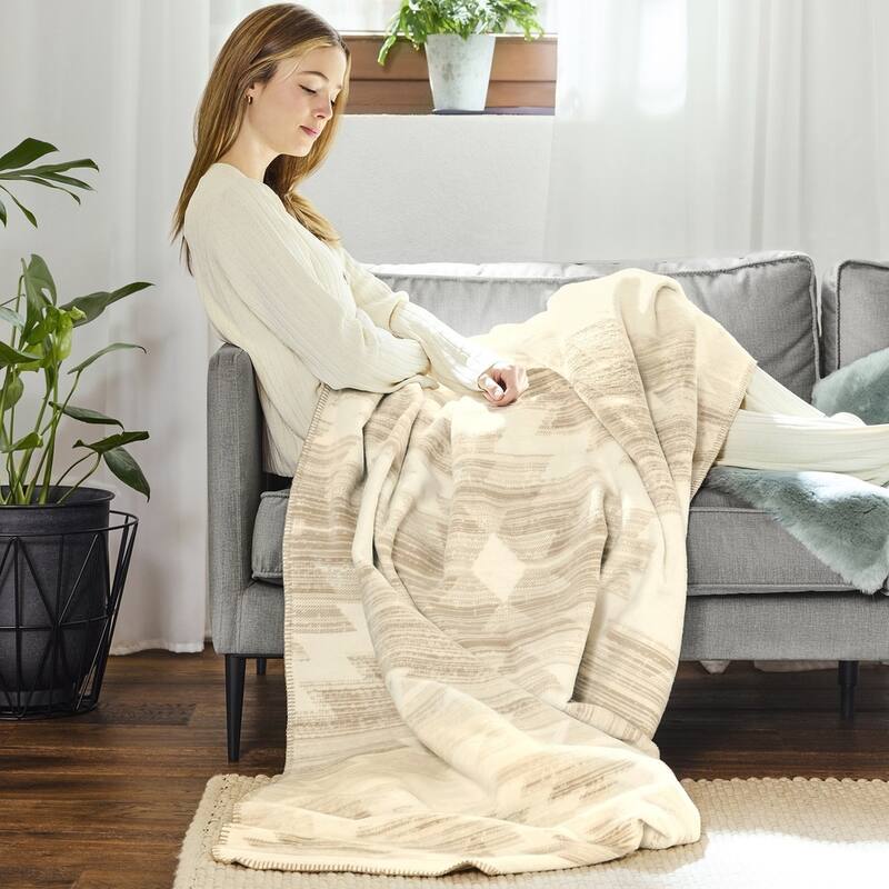 IBENA Cotton Southwestern Natural Oversize Throw 'Girga'