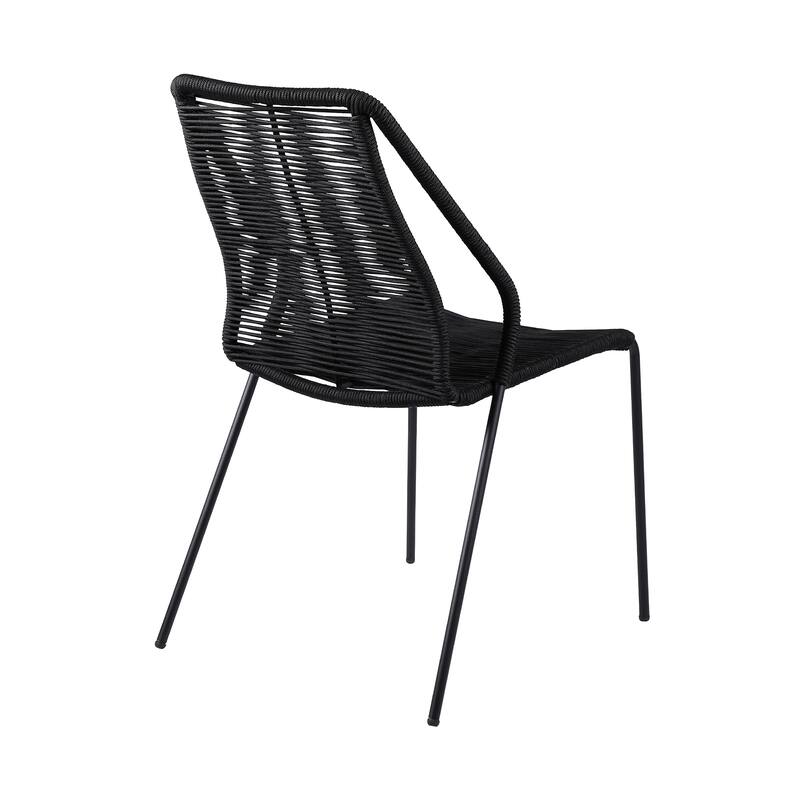 Clip Rope and Steel Indoor Outdoor Stack Dining Chairs - Set of 2