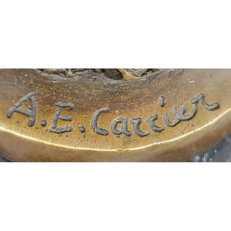 Bronze Sculpture Of Young Imitative Fisherman Boy By Albert Ernest Carrier Belleuse