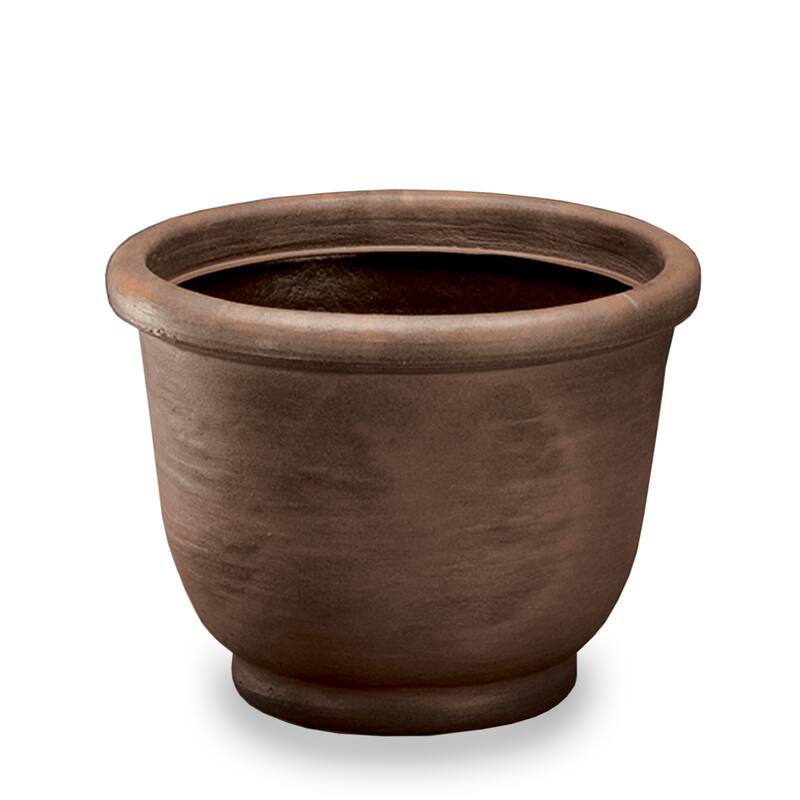 Agave Round Indoor and Outdoor Planter - 18" - Weathered Stone