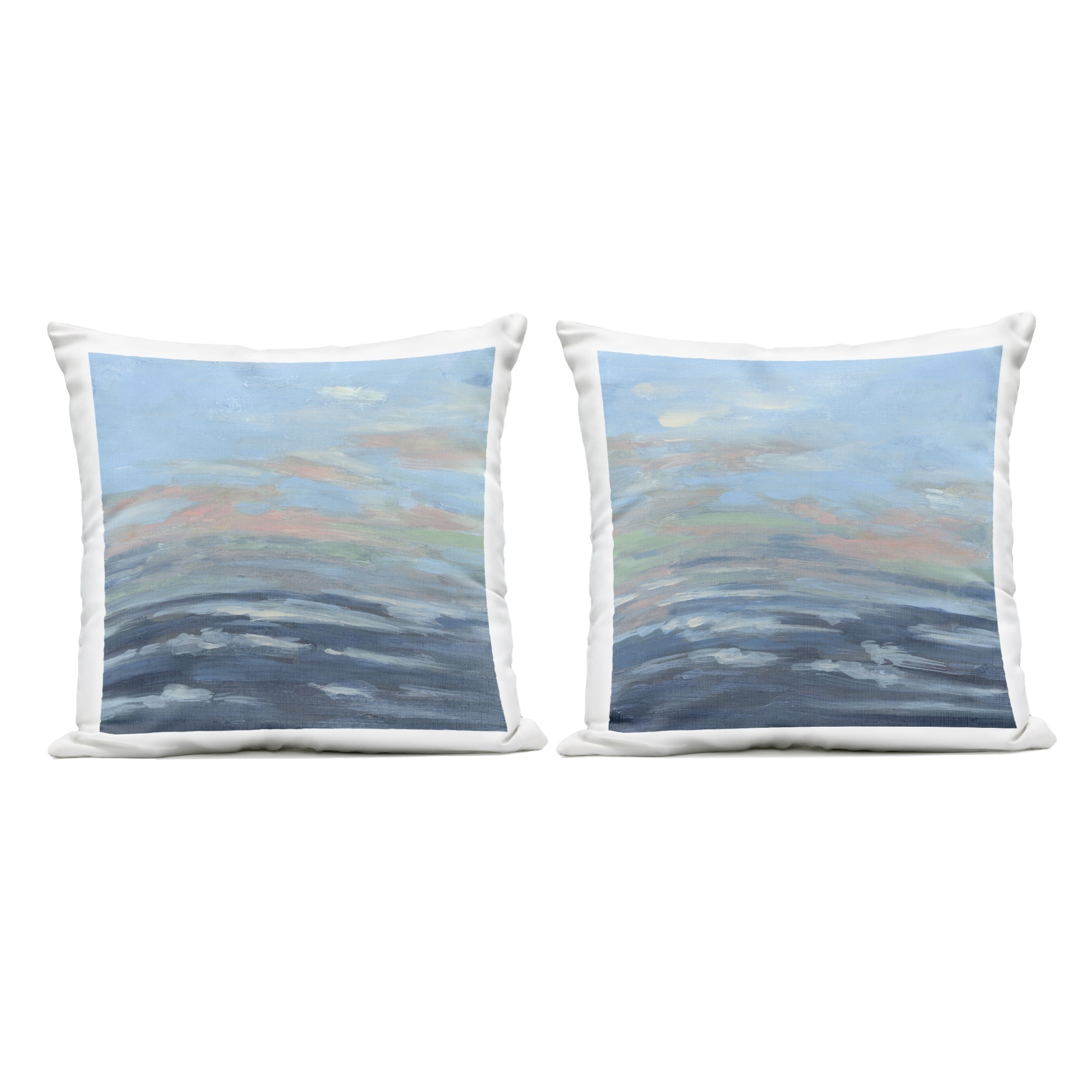Stupell Abstract Ocean Romance Printed Outdoor Throw Pillow Design by June Erica Vess (Set of 2)