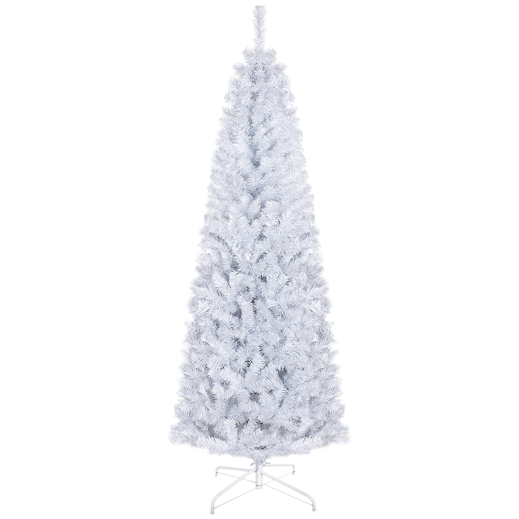 HOMCOM Unlit Slim Pencil Tree - Douglas Fir Style, Realistic Branches, White